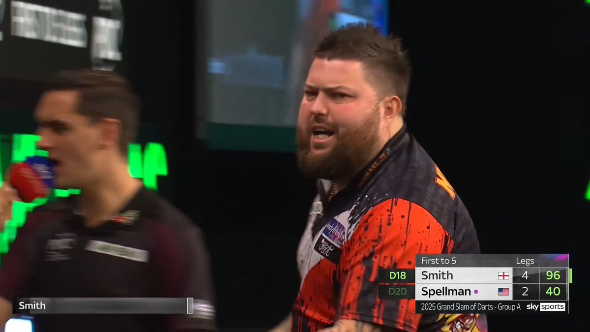 BULLY BOY SINKS SPELLMAN! Michael Smith takes a huge step towards the knockout stages! The 2022 champion defeats Alex Spellman 5-2 to pile the pressure on Nathan Aspinall, who faces Luke Humphries next! 📺 #GSOD | Group A