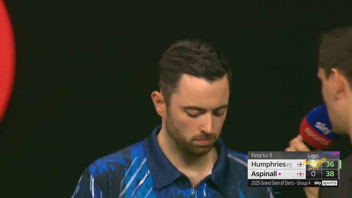 HUMPHRIES IS THROUGH! Luke Humphries secures the leg he needed to book his place in the knockout stages! The world number one fires in a ten-darter to lead Nathan Aspinall, who must win 5-2 or better to progress! 📺 #GSOD | Group A