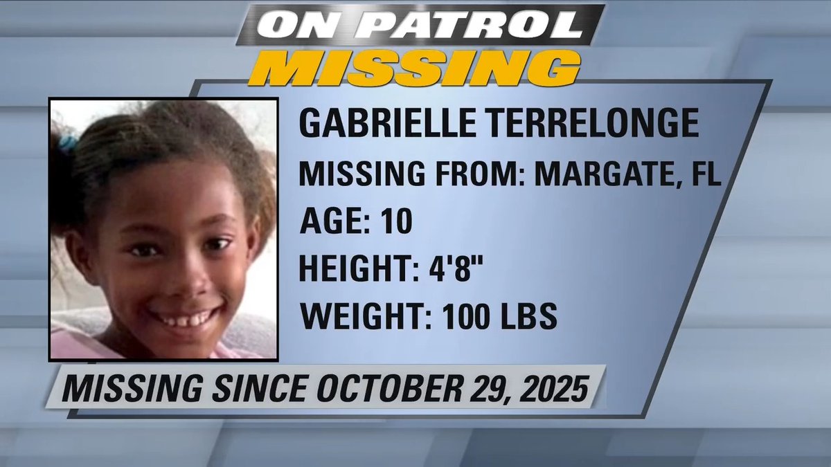 🙏 10-year-old Gabrielle “Gabby” Terrelonge vanished from her South Florida home. The FBI has joined the search as her family pleads for help finding her. 🕊️🚓 If you have any information, contact the Black and Missing Foundation at 1-877-972-2634. Watch On Patrol: Live Fridays & Saturdays at 9ET/6PT on #REELZ and streaming on REELZ+ — now available on Apple TV. #OPLive