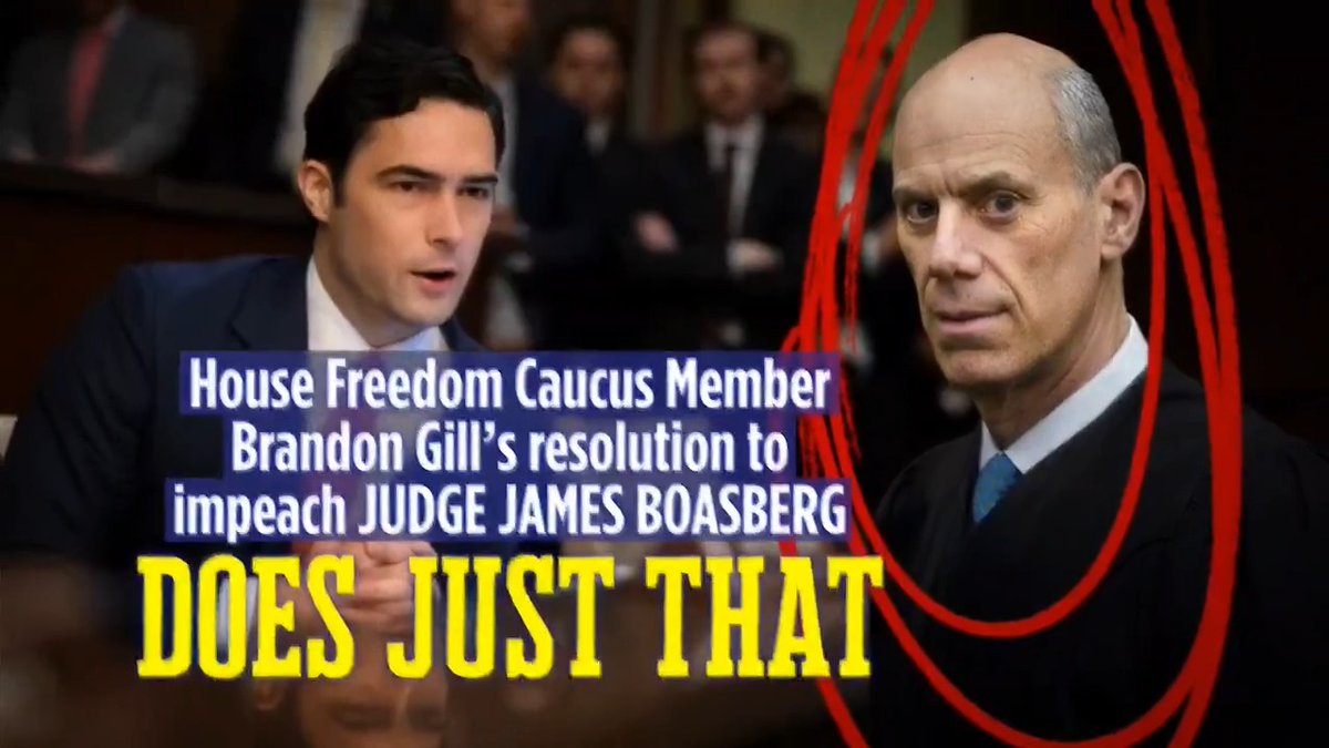 It's time to join Congressman Brandon Gill and members of the House Freedom Caucus to support the resolution to IMPEACH & REMOVE JUDGE BOASBERG for weaponizing Biden's DOJ against patriotic Americans.