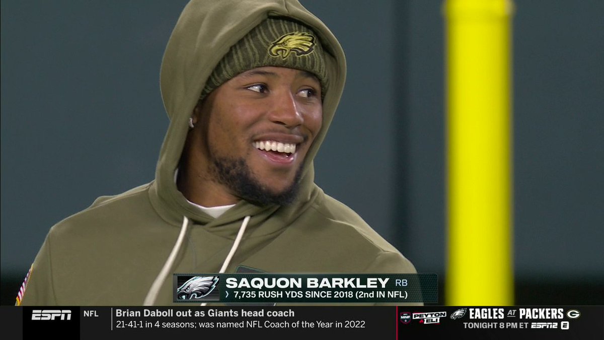Micah vs. Saquon tonight 👀🔥 Watch Eagles-Packers at 8 ET on ABC, ESPN and the ESPN App ➡️