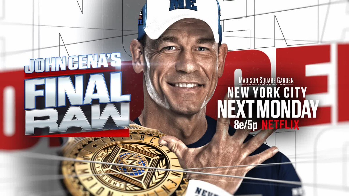 NEXT WEEK on RAW at MSG: The Last Time Is Now Tournament continues.... 🔥 GUNTHER vs. JE'VON EVANS 🔥 SOLO SIKOA vs. ??? Who will move one step closer to becoming John Cena's FINAL opponent?