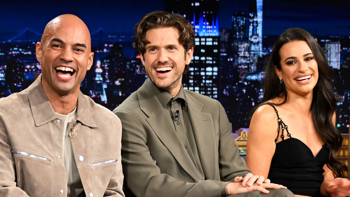 Aaron Tveit, Lea Michele & Nicholas Christopher teach Jimmy their vocal exercises! #FallonTonight