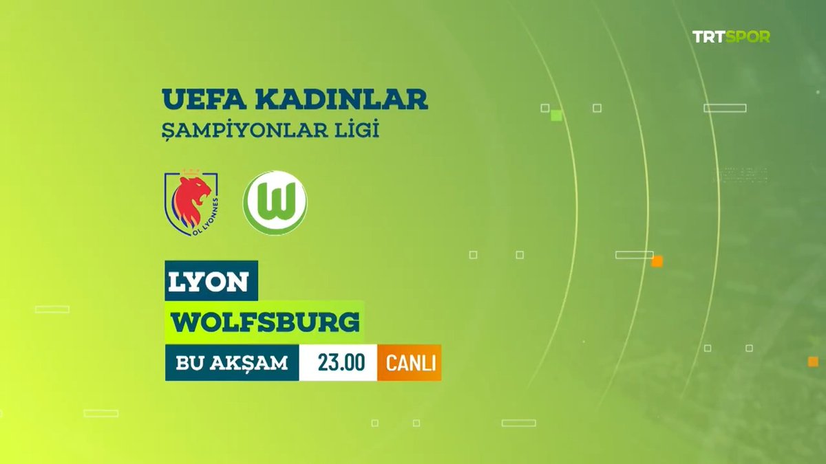 🏆 Kadınlar Şampiyonlar Ligi heyecanı TRT ekranlarında. 🤩 🇫🇷 Lyon x Wolfsburg 🇩🇪 📅 Bugün 🕚 23.00 📺💻📱 TRT Spor