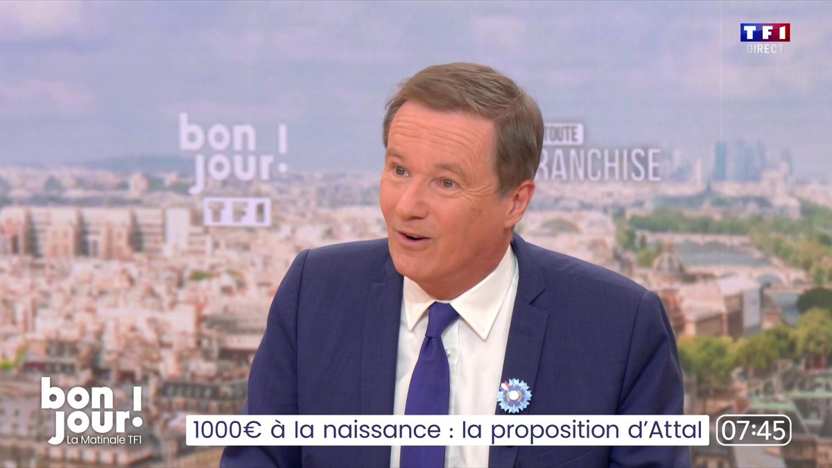 1 000 € versés par l'État à la naissance : "C'est une très bonne idée, je la propose dans mon projet présidentiel" : N. Dupont-Aignan 📺 #EnTouteFranchise avec Adrien Gindre
