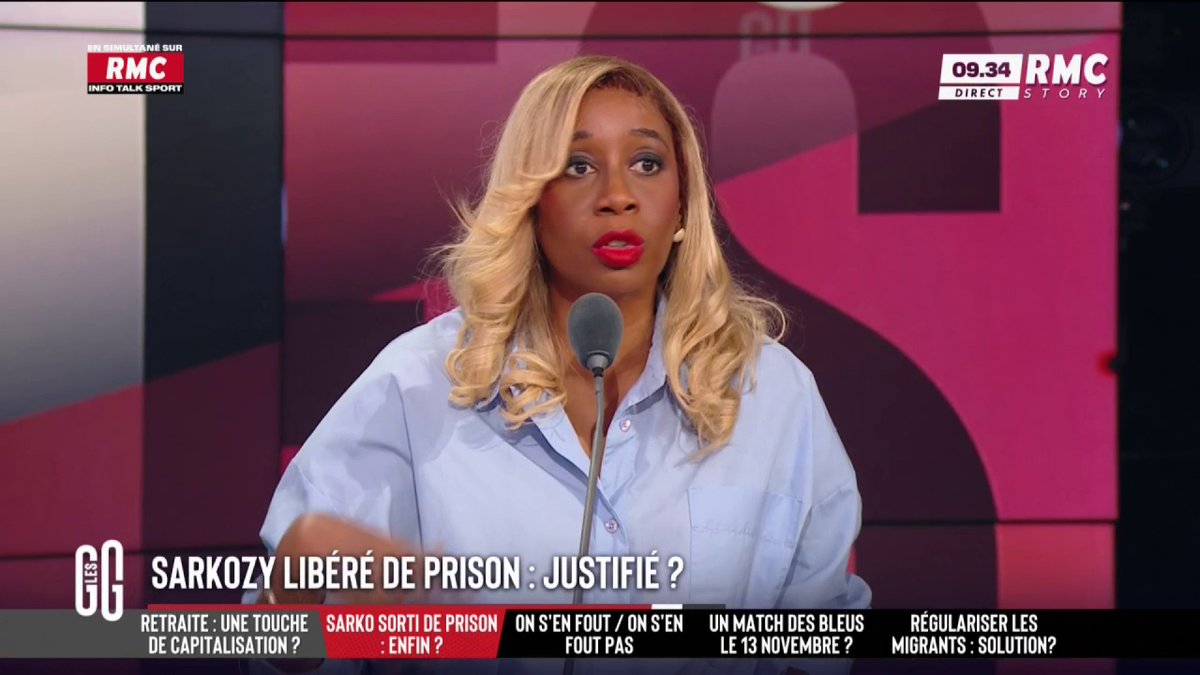 ⛓️💥 Sarkozy très marqué par la prison. 🗣️ Joëlle Dago-Serry : "C'est les mêmes à droite qui réclament la prison à tout va. Ils sont contre les remises de peine. Ils ne croient pas à la rédemption. Et là, pour Sarkozy, il faudrait être light. Il y a un manque de cohérence." #GGRMC