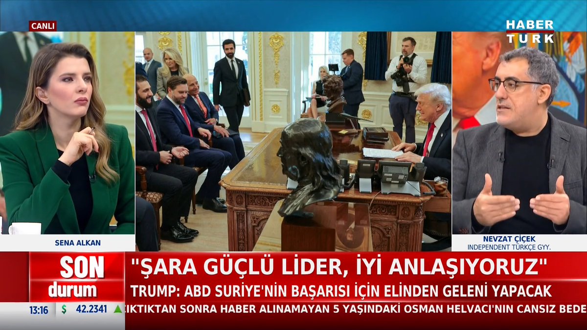 ABD Başkanı Trump, Suriye Cumhurbaşkanı Şara'yı ağırladı... Trump'ın Suriye planı ne? Independent Türkçe Genel Yayın Yönetmeni Nevzat Çiçek #HaberHattı'nda değerlendirdi.