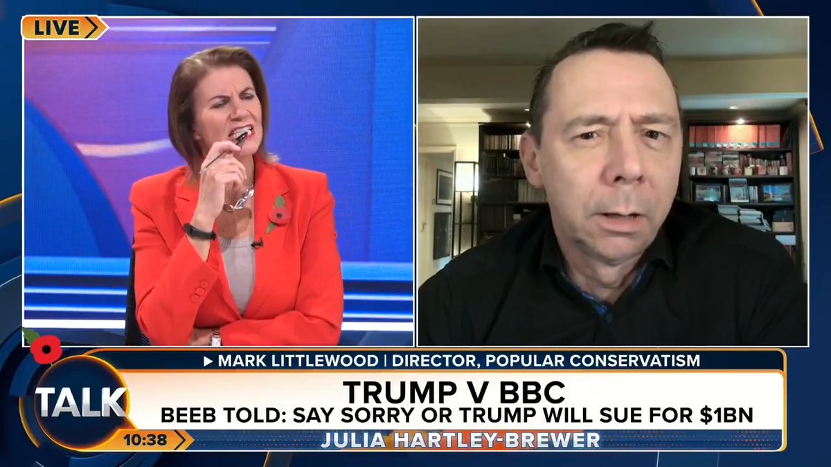"The BBC remains delusional, even as they resign. All the editorial errors are in one direction." Director of Pop Con Mark Littlewood says the BBC's doctoring of Donald Trump's speech in their Panorama programme was a "deliberate editorial decision". Julia Hartley-Brewer