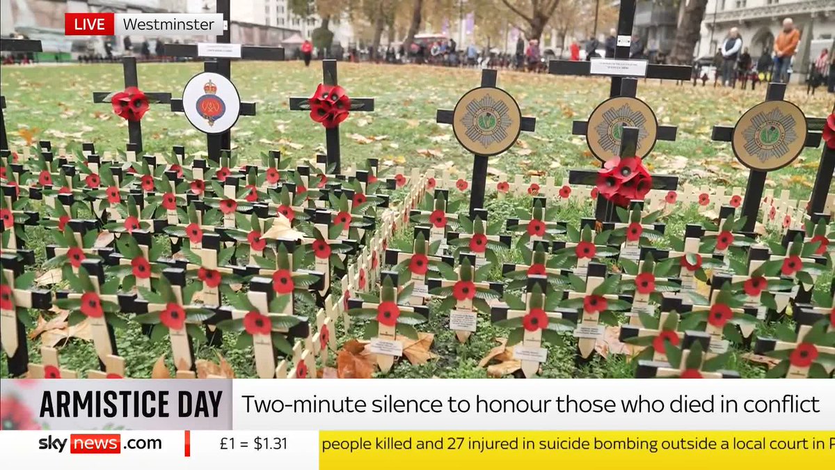 A two-minute silence is observed across the UK to mark Armistice Day. Read more: 📺 Sky 501, Virgin 602, Freeview 233 and YouTube