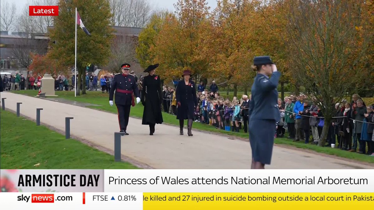The Princess of Wales attends the National Memorial Arboretum on Armistice Day. 📺 Sky 501, Virgin 602, Freeview 233 and YouTube