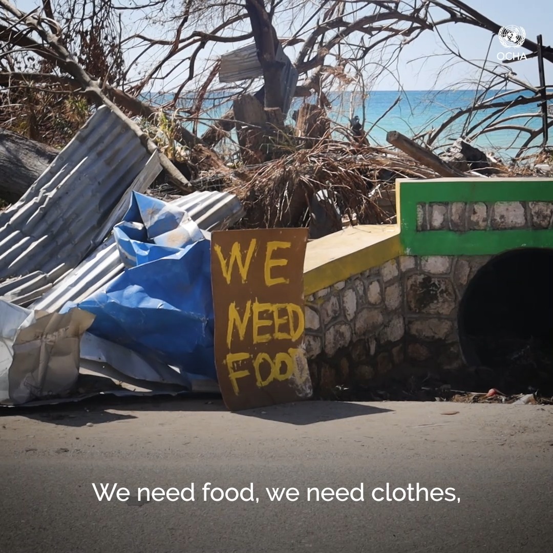 In #Jamaica, families are picking up the pieces after #HurricaneMelissa. Homes destroyed, lives upended. The United Nations and partners are delivering on most urgent needs – but we need bold #ClimateActionNOW to reduce emissions and build resilience to disasters. #COP30