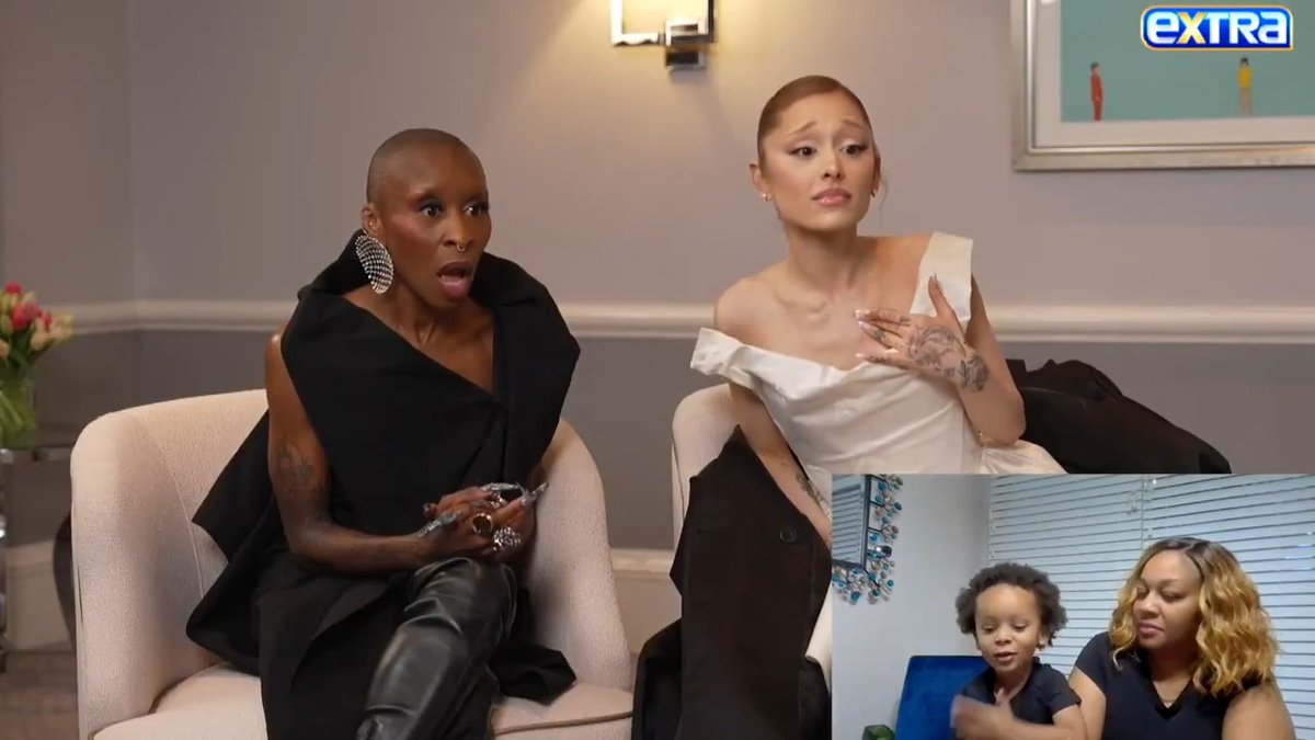 Cynthia Erivo and Ariana Grande react to a special message from Remington, the young fan who featured during ‘Popular’ in ‘Wicked: One Wonderful Night’