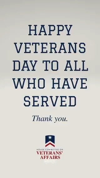 From Chairman Rep. Mike Bost and the entire Committee – Happy Veterans Day to all who have served 🇺🇸🇺🇸🇺🇸 No matter how long you served, or which branch you served in, we salute the millions of brave men and women who have raised their right hand to defend freedom – thank you.