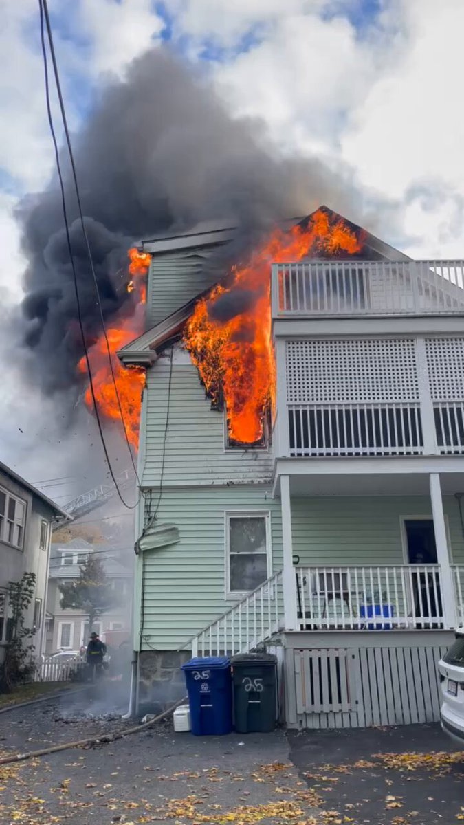At approximately 8:30 this morning heavy fire fire in the rear one 2nd and 3rd floor of a multi family home on Train st Dorchester, a 2nd alarm was ordered.