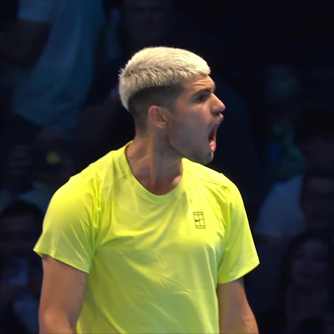 What a match 🔥 Carlos Alcaraz moves to the top of the Jimmy Connors group with a tough win over Fritz! #NittoATPFinals