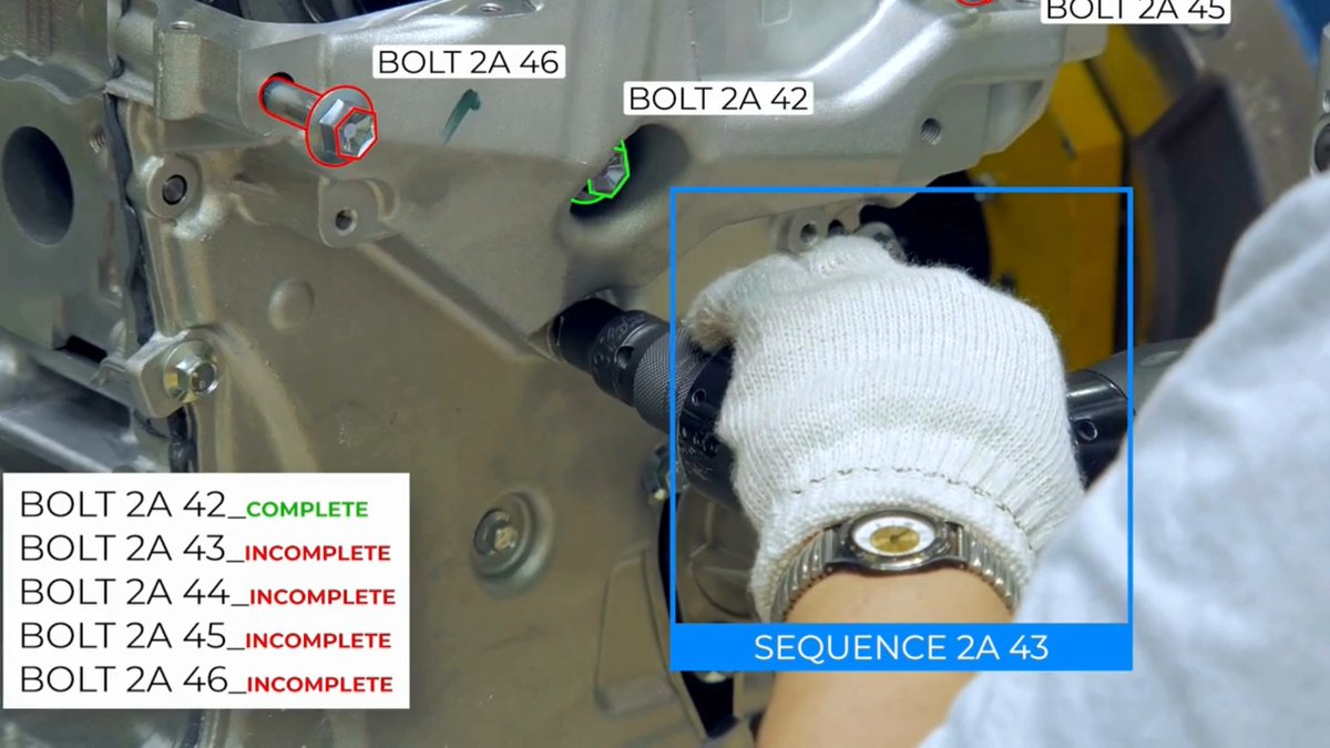 In mission-critical manufacturing, even one loose bolt can cause disaster. Matroid’s computer vision platform turns a simple GoPro walkaround into a pixel-level inspection, detecting missing bolts, broken torque stripes, and wiring errors. Using segmentation and geometry-aware filtering, it works reliably with limited data, minimizing false positives from oblique angles. Learn more: #ComputerVision #Engineering #technology #ai #Matroid #artificialintelligence