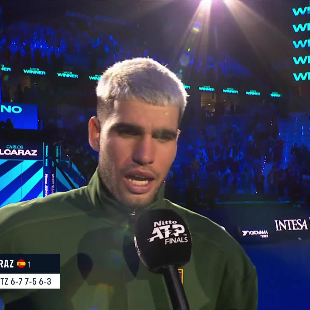 "I was running more than him, I was struggling more than him" Carlos Alcaraz on what it took to get past Taylor Fritz 🥵 #NittoATPFinals