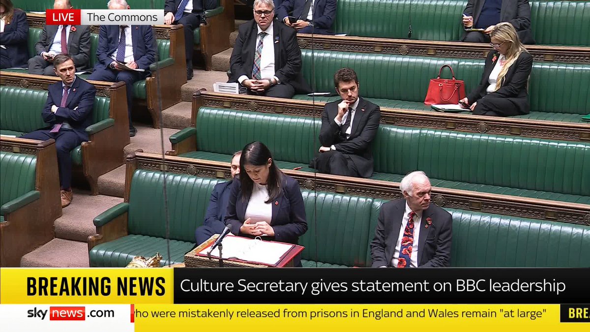 'The BBC is not just a broadcaster. It is a national institution that belongs to us all.' Culture Secretary Lisa Nandy is making a statement in the House of Commons on the BBC crisis and calls on her peers to 'value and uphold it.' 📺 Sky 501