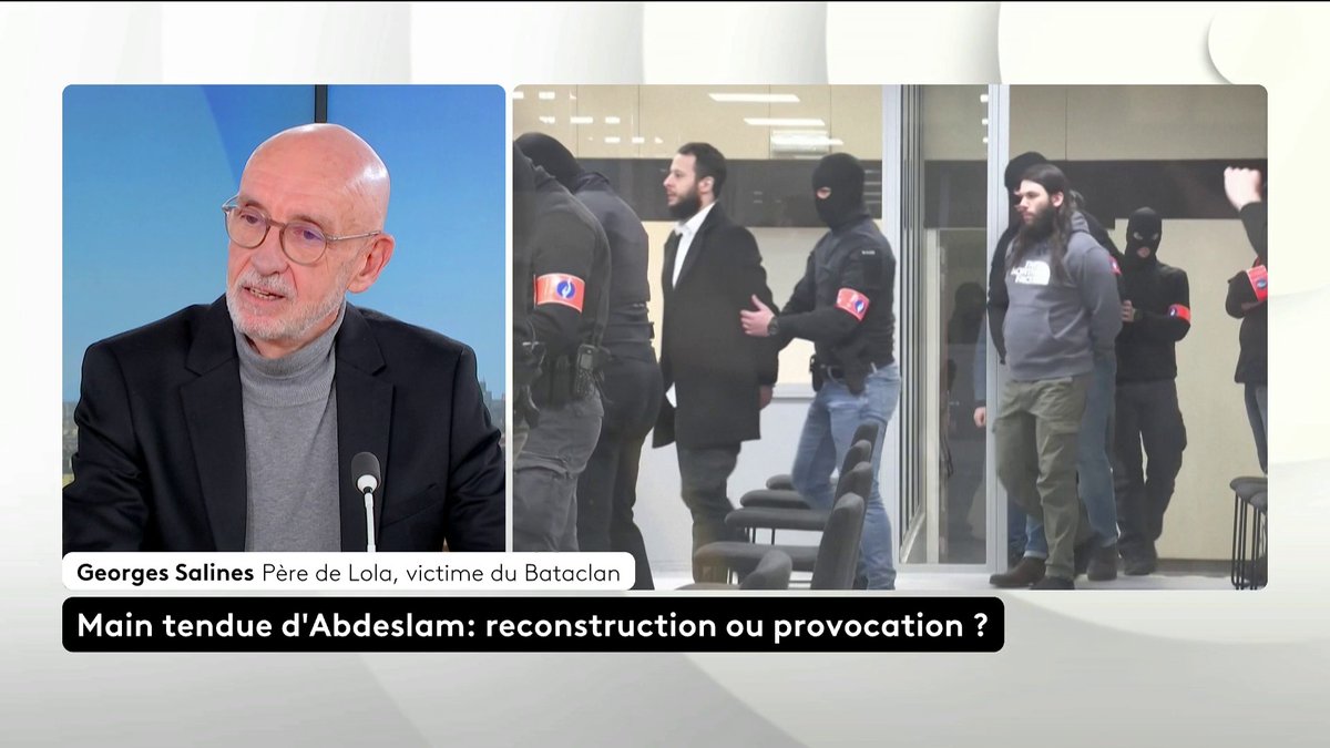 🔴 🗣️ 13 novembre : "Salah Abdeslam avait déjà accepté de me rencontrer lorsqu'il était incarcéré en Belgique", raconte Georges Salines, père de Lola, victime du Bataclan. Salah Abdeslam souhaite entamer une démarche de justice restaurative. #ToutEstPolitique #Canal16