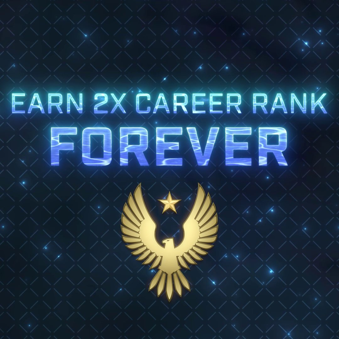 On the double! ⭐ Beginning with #OperationInfinite on November 18, progress through your Career Rank twice as fast, permanently. ✌️
