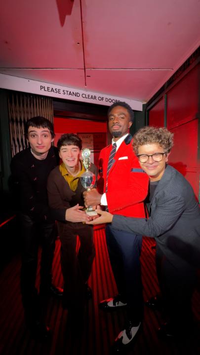 The Stranger Things boys recreating their Hawkins Science Fair photo 😭