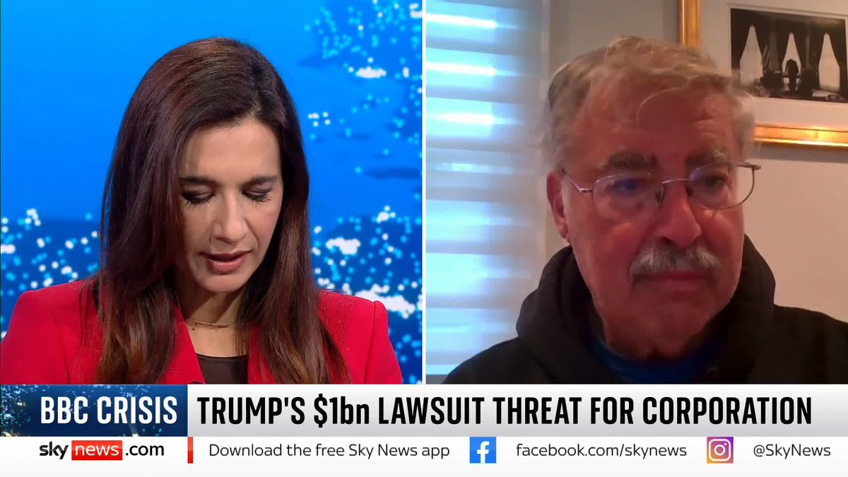 "I think he'll have a hard time proving any damages..." George Freeman, from the Media Law Resource Centre in New York, tells Yalda Hakim he believes Trump's $1bn lawsuit threat against the BBC is "idiotic". 📺 Sky 501, Virgin 602, Freeview 233