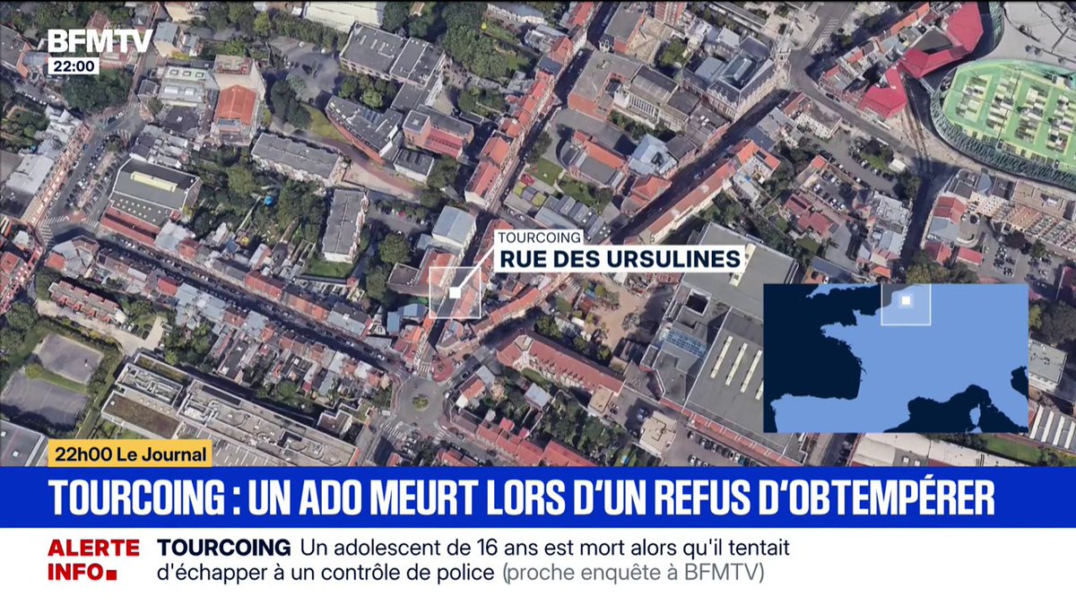 Tourcoing (59) : un jeune de 16 ans sur un scooter refuse d'obtempérer et se tue