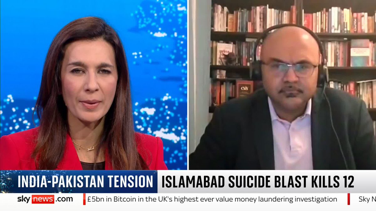 "Clearly the situation remains highly precarious" Chietigj Bajpaee, senior research fellow for South Asia at Chatham House, is asked about tensions between India and Pakistan. Yalda Hakim says the "blame game" continues by both countries over attacks