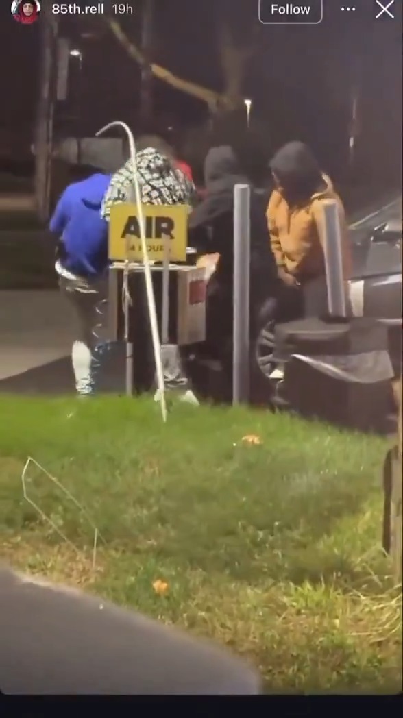 Group of men show up as a man appears to be assaulting a woman at a Cleveland gas station. The men run up with non braced firearms and masks and beat the man, stomp him on the ground, then rob him before retreating back to their vehicle. Things happen quickly in transitional spaces, plan accordingly... #CityLife #cleveland #crime #brace #skimask #urban #democrats #GasStation