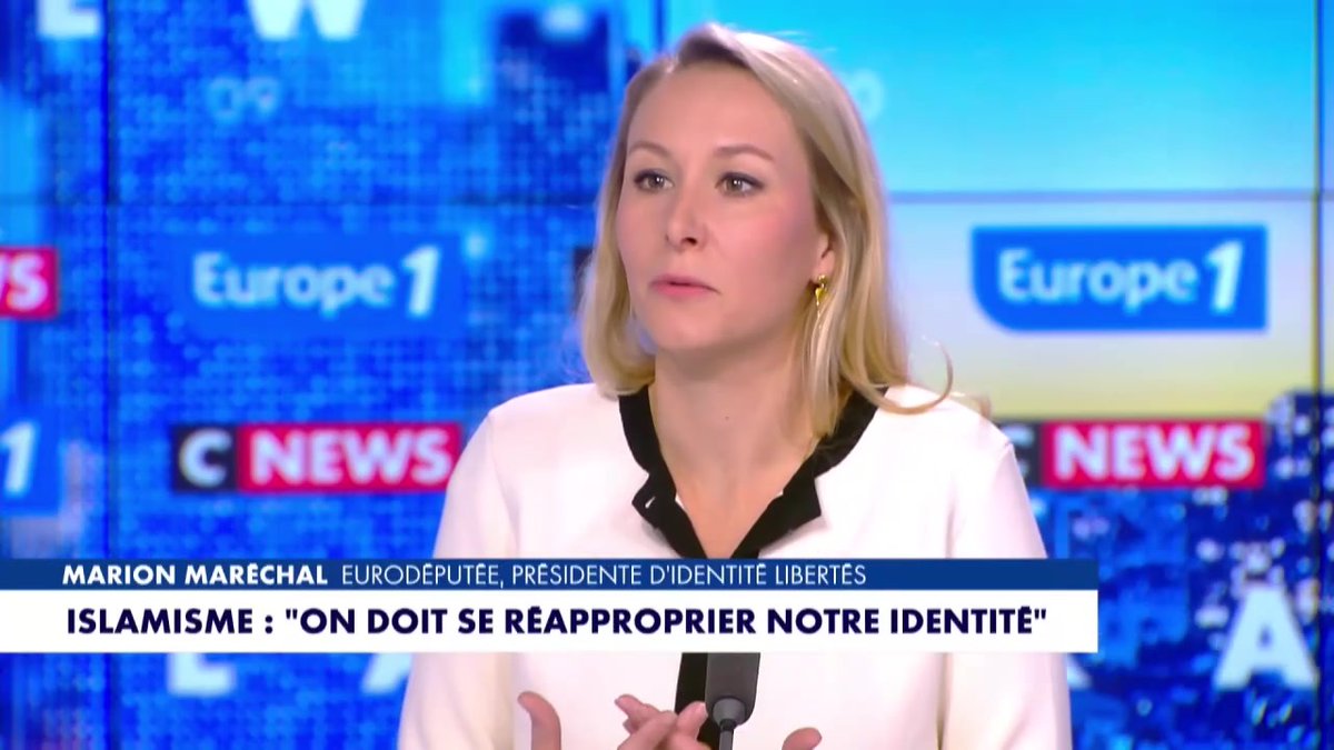"Il y a un certain nombre de préceptes de l'islam qui sont incompatibles avec la démocratie (...) je ne suis pas dans un pays musulman et je ne souhaite pas que notre pays le devienne" assure Marion Maréchal #LaGrandeITW #Europe1