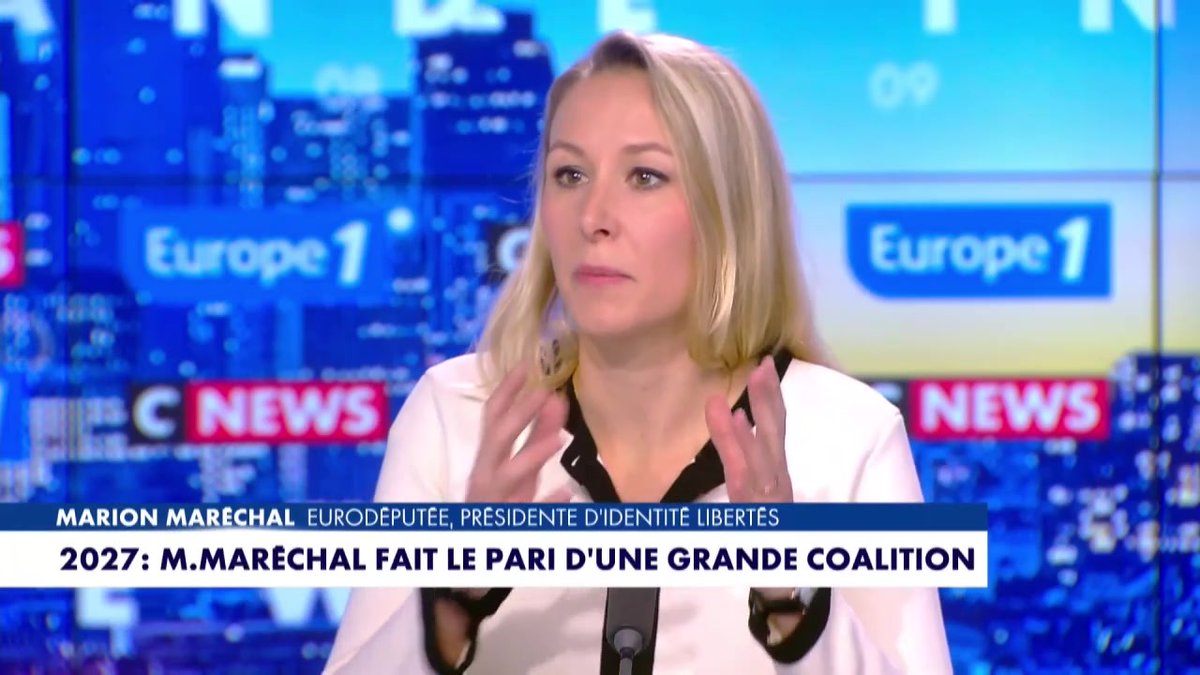 Primaire de la droite sans le RN "On ne peut pas se passer du premier parti du camp national, les LR devraient être dans une logique de coalition avec le RN" Marion Maréchal #LaGrandeITW #Europe1