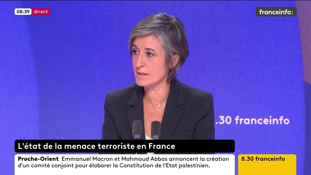 🔴 Menace terroriste en France ➡️ "On a déjoué l’année dernière 9 projets d’attentats : c’est un chiffre qui n’avait pas été atteint depuis un temps significatif dans notre pays. Par ailleurs, en 2025, nous avons d’ores et déjà déjoué 6 projets d’attentats", assure Céline Berthon