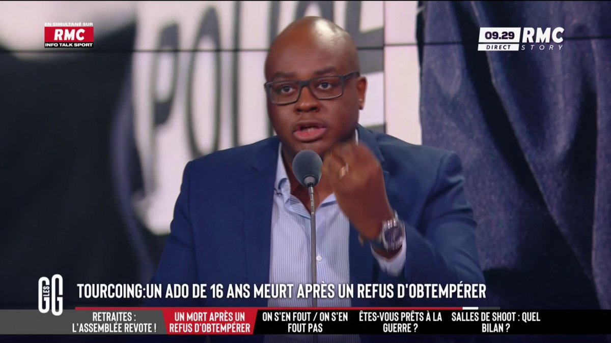 🚨 Tourcoing : un ado de 16 ans meurt après un refus d'obtempérer 🗣️ Abel Boyi : "Arrêtez-vous ! Tu prends une amende ou une gav mais au moins tu rentres en vie. Ta maman ne va pas pleurer. Ça m'agace ces jeunes qui jouent aux cons avec leur vie et celle des autres." #GGRMC