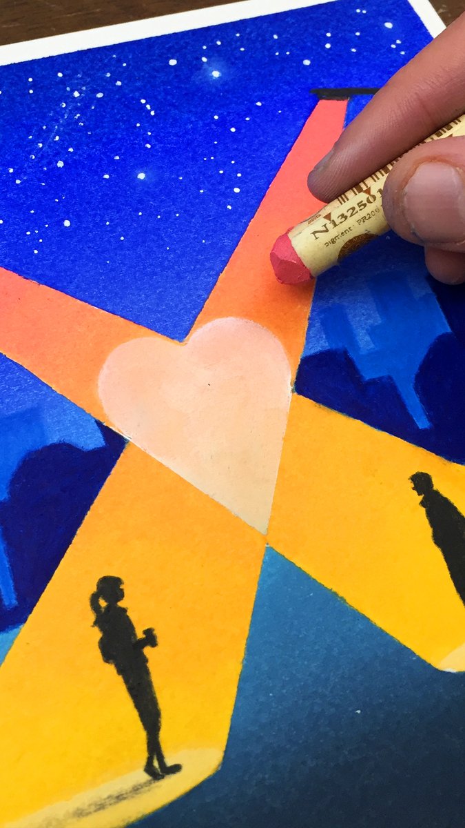 I'm drawing a love story with oil pastels ❤️