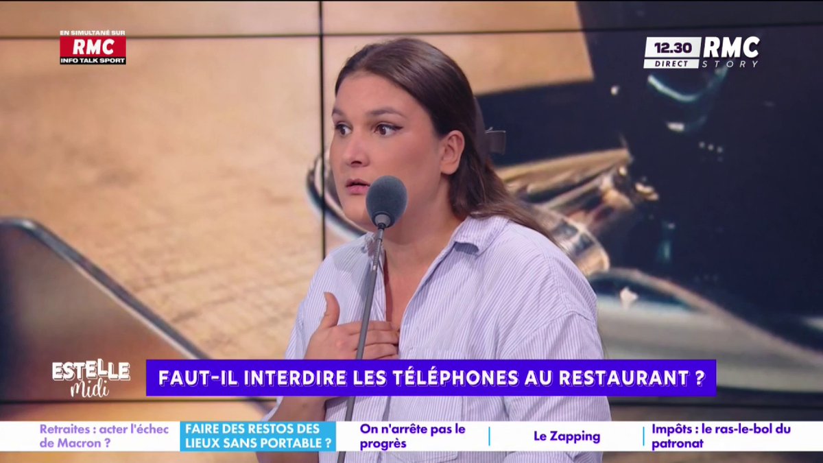 📱 Interdire les téléphones aux restaurants ? 🎙️ Juliette Briens : "Vous savez qui sont les pires pour le portable à table ? Les boomers ! Ils ont eu le portable trop tard, ça les a dézingué de la tête !" 🎙️ Jacques Legros : "Les boomers t'emmerdent !" #EstelleMidi