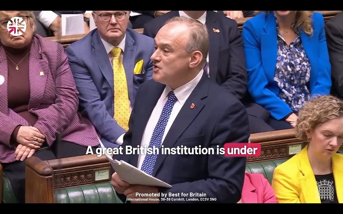 🚨 Ed Davey calls out Trump's attack on the BBC: "President Trump is trying to destroy our BBC - not because he cares about the truth." Trump has undermined the press freedom in the US, now he's trying to do the same here, disgracefully egged on by the leader of Reform."