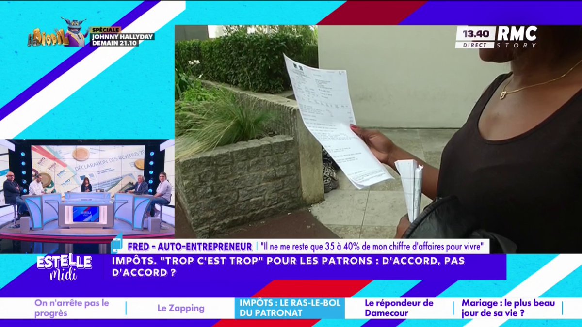💶 Impôts : « trop c’est trop » pour les patrons 📞 Fred : "Je rentre environ 1 200€/semaine, une fois que j'ai fini de payer les taxes, sur le mois il me reste 40% de ce que j'ai gagné ! Je fais 4000€/mois de CA et à la sortie il me reste 1 500€ pour vivre !" #EstelleMidi
