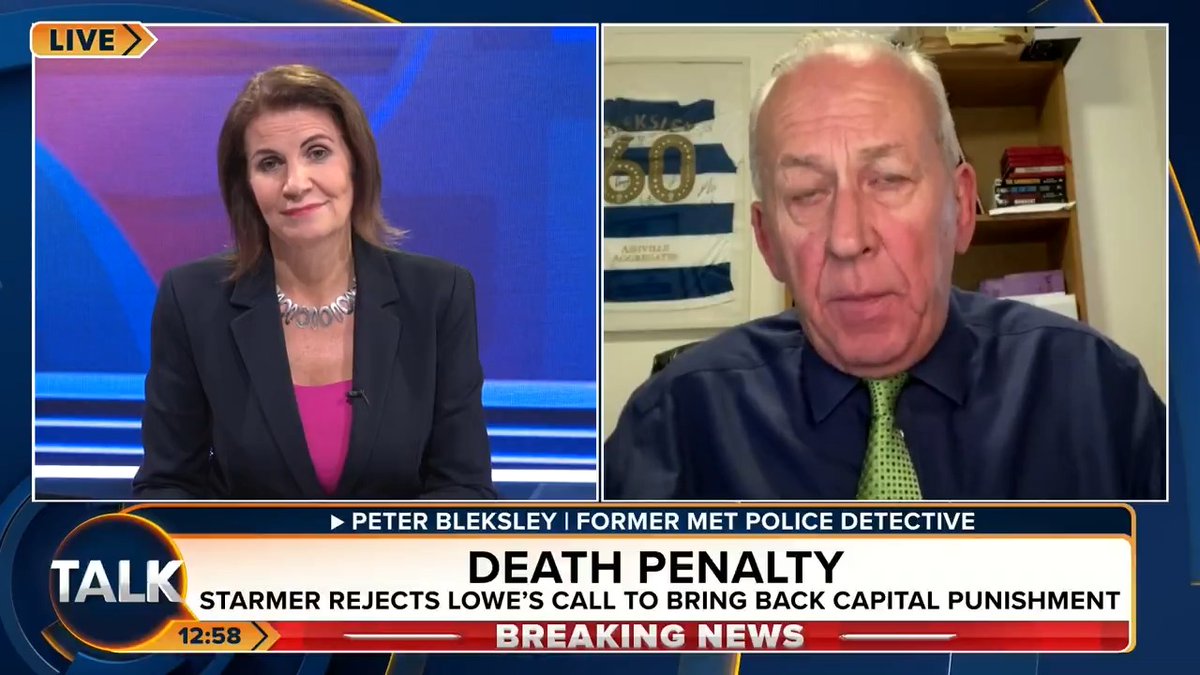 🚨MP Rupert Lowe has called for the reintroduction of the death penalty. Former Met Police Detective Peter Bleksley: "I don't want to live in a country where we murder our own citizens, no matter how horrendous they are." Julia Hartley-Brewer | Peter Bleksley