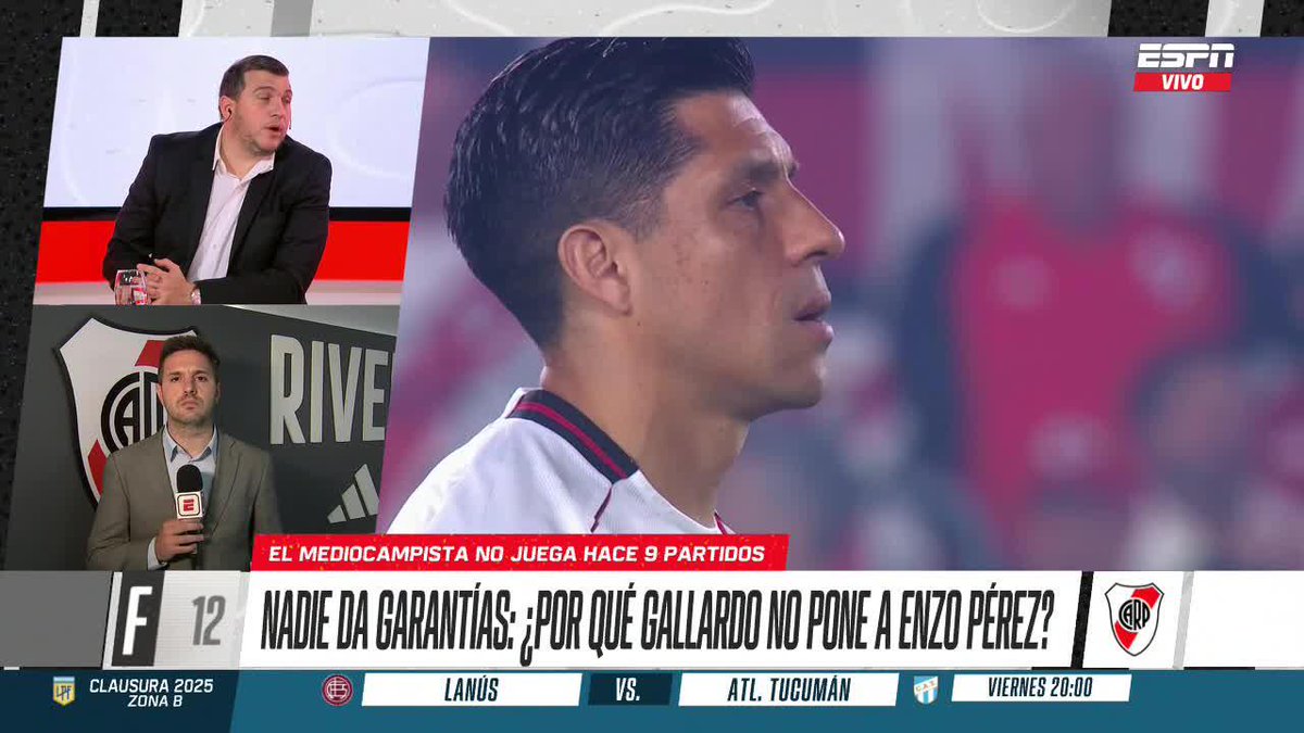 ¿POR QUÉ GALLARDO NO PONE A ENZO PÉREZ? El mediocampista de River no juega hace 9 partidos. ▶️ Mirá #ESPNF12 en el Plan Premium de #DisneyPlus