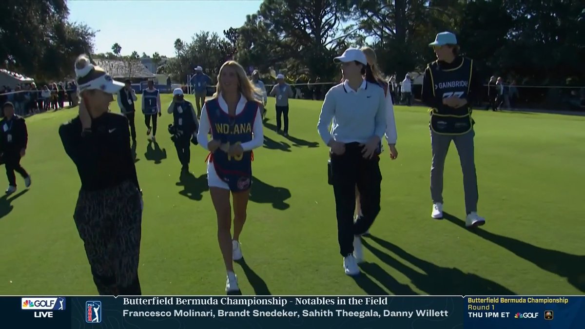 Caitlin Clark and her Indiana Fever teammates walking the fairways with Nelly Korda. ⛳️🤝 📺 Golf Today live on GC | LPGA