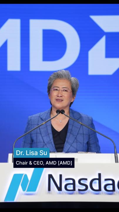 "At AMD, we really focus on pushing the boundaries of what is possible." AMD CEO Lisa Su takes the Nasdaq podium in celebration of the company’s 10-year listing anniversary. #NasdaqListed $AMD