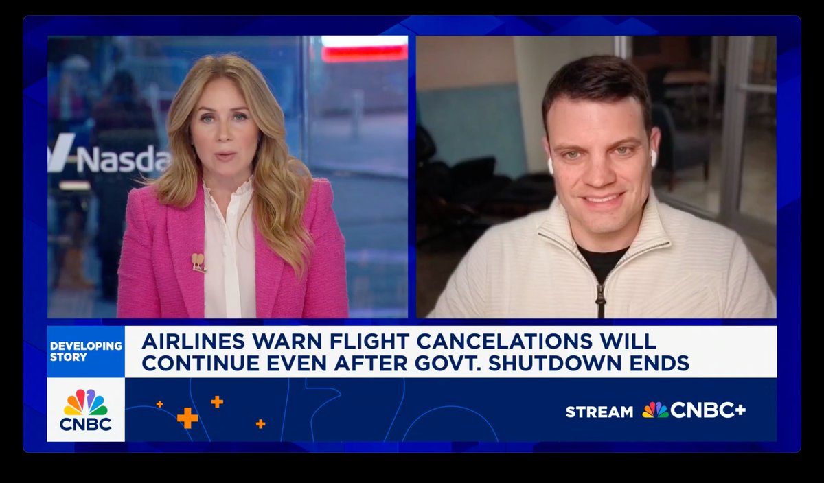 Never thought Flighty or airspace regulation analysis would lead to CNBC Squawk Box... yet here we are. 🤯