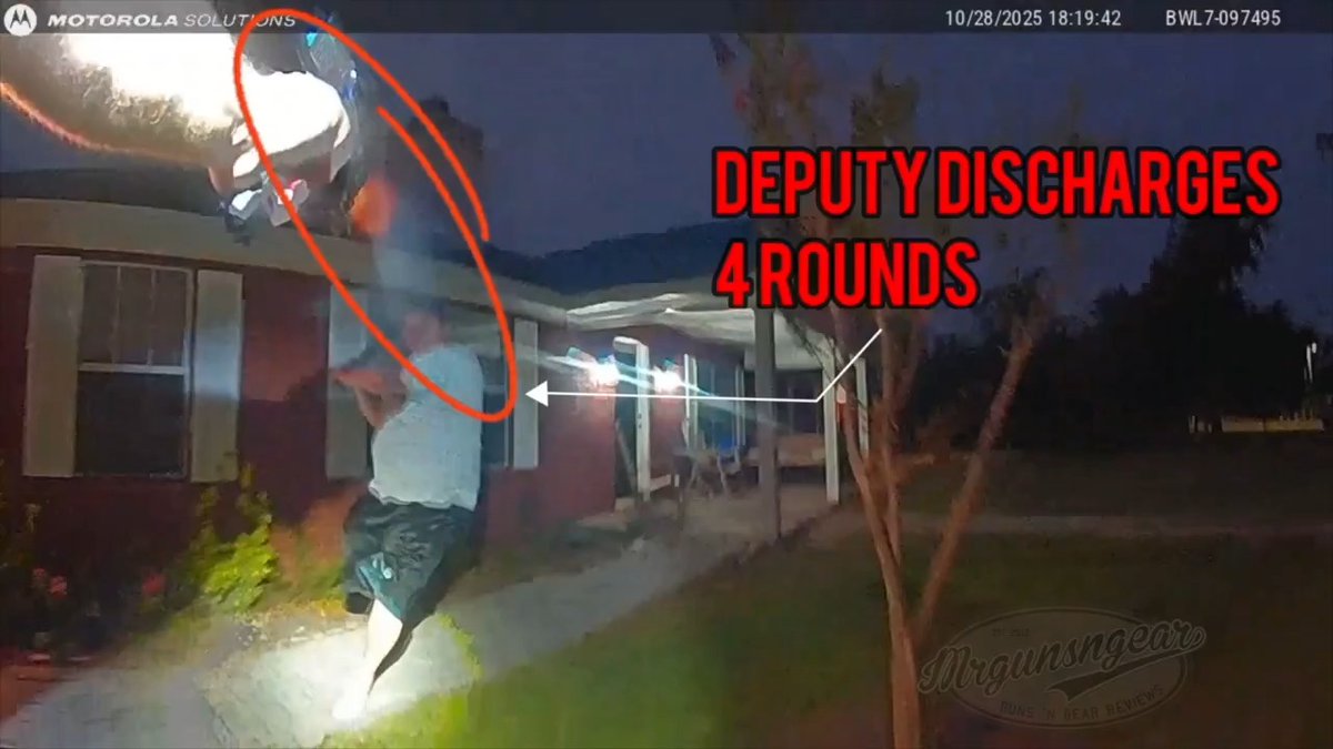 Bay County, FL deputy approaches a home after a call about a man threatening people with a knife (911 call at the end of the video). Man with a large knife comes out from the home and charges the left handed deputy. Deputy draws his Glock 17 MOS pistol wearing a Surefire weapon light and performs an impromptu hollow point ballistic gel test on the mans high calorie torso. The knife wielding man dies on scene saving taxpayers millions of dollars... #FloridaMan #police #southport #BayCounty #PanamaCity #crime #knife #ballistics #cops #FAFO #learning #education #glock #surefire