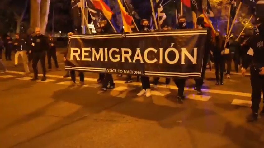 Esto pasó en la manifestación del pasado 8 de noviembre de Núcleo Nacional en Madrid.