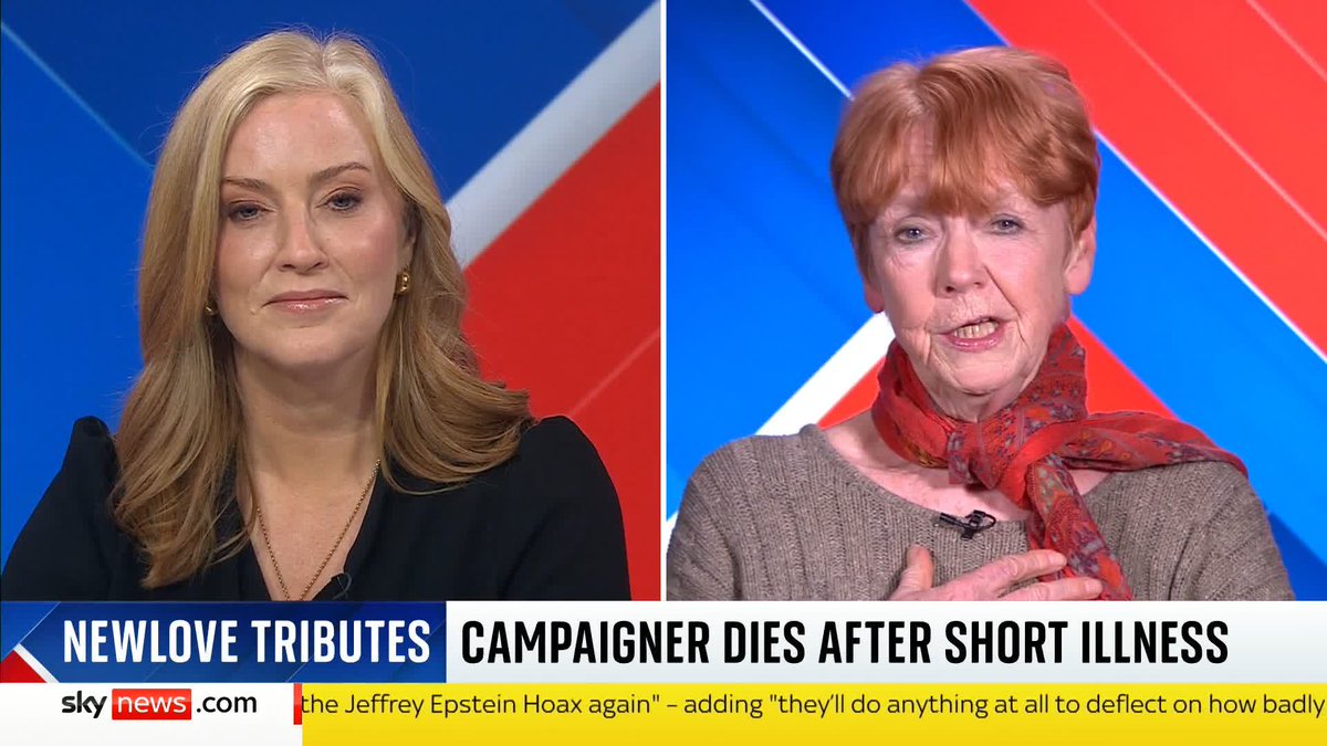 Victims' Commissioner and campaigner Baroness Newlove has died aged 63. Former Victim’s Commissioner Vera Baird has paid tribute, she told Sarah-Jane Mee that Baroness Newlove sympathised with victims because of her own experience. 📺 Sky 501