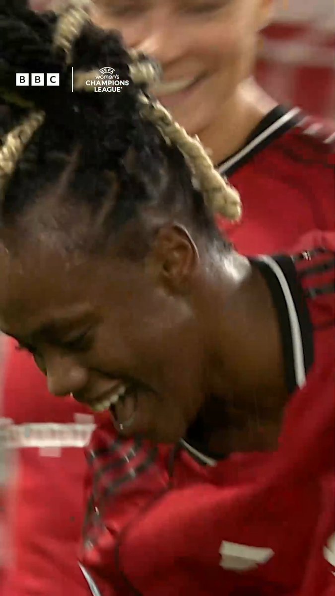History is made! ๐ Melvine Malard has become the first Manchester United Women's player to score at Old Trafford in the #UWCL.