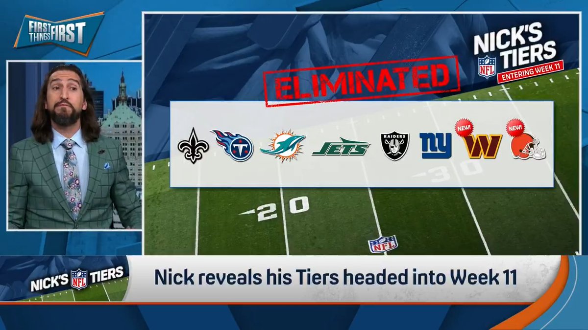 “I can’t believe I’m doing this, Doorstep of Destiny. We are staring down the pike at a Pats-Chiefs AFC Championship game in New England.” nick wright reveals The Committee’s™️ Tiers after Week 10:
