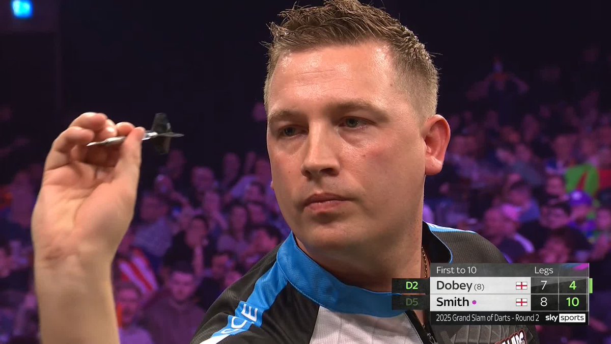 DOBEY LEVELS! How important could that prove to be? Michael Smith misses FIVE darts to lead 9-7, and Dobey eventually makes him pay to draw level at eight apiece! 📺 #GSOD | R2