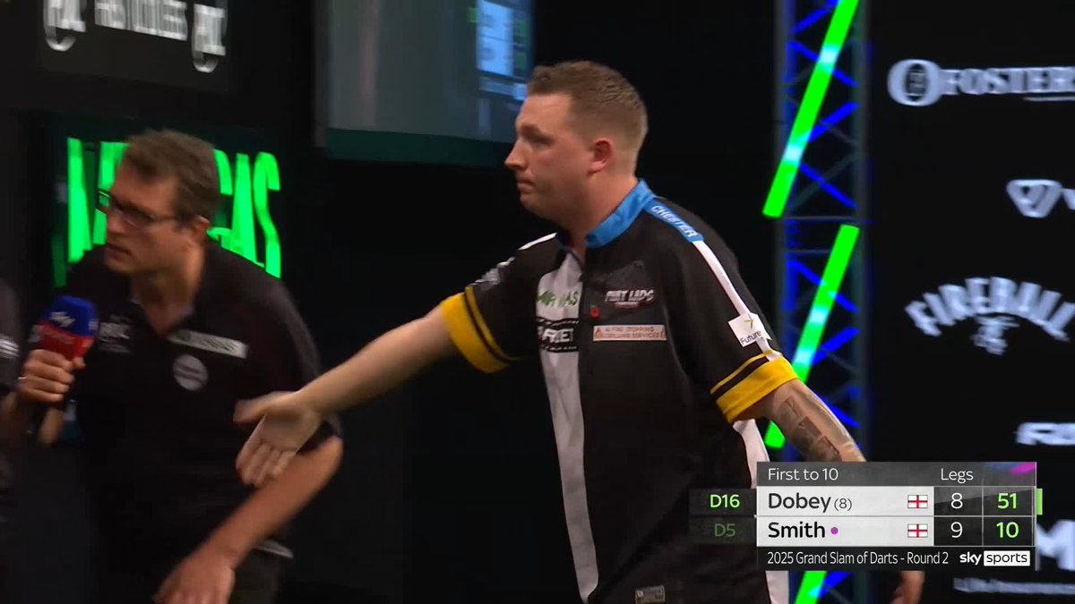 DOBEY FORCES A DECIDER! We're going all the way! Michael Smith squanders two match darts, and Dobey pins a clutch dart at double 16 to keep his hopes alive! 📺 #GSOD | R2