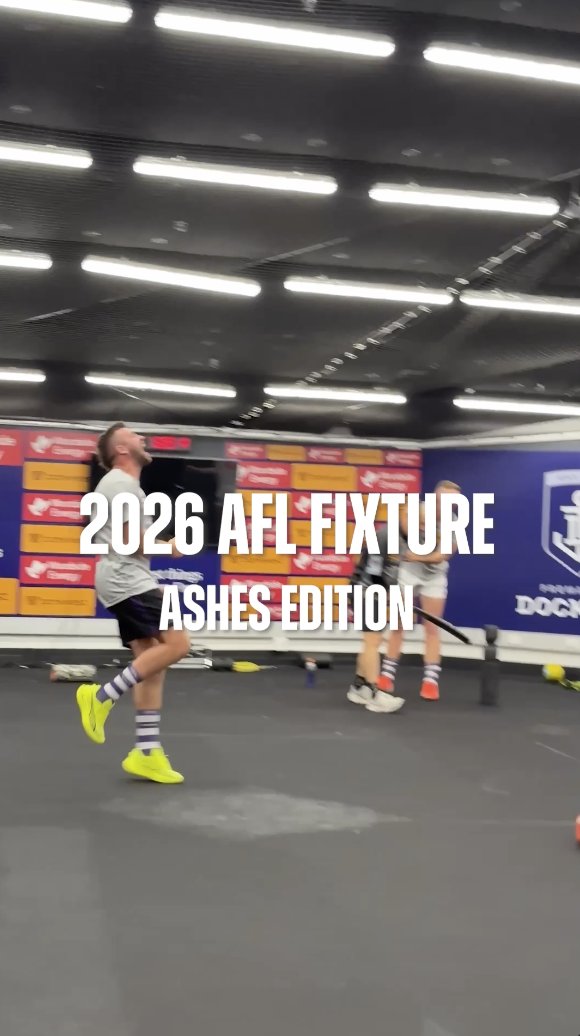 the AFL fixture x Ashes crossover you didn’t know you needed 🔥 can’t wait to yell ‘GOT HIMMM’ all summer the fixture is HERE 🚨 #foreverfreo